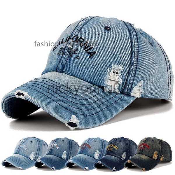 

ball caps snapback women's distressed hole embroidery simple baseball cap for women men fashion female outdoor leisure cowboy hat caps, Blue;gray