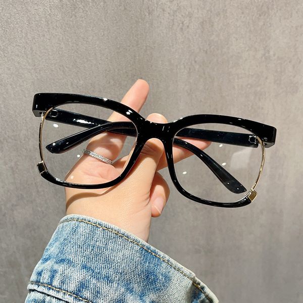 

semi-rimless glasses frame fashion retro anti blue light women vintage designer ladies clear eyeglasses sg710, Silver