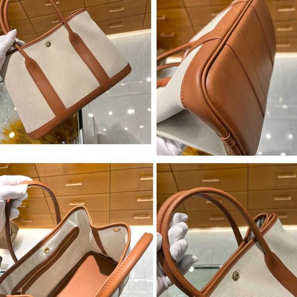 

designer bags garden party 2023 autumn and winter new product leather handheld bag canvas large capacity fashion women's cowhide iktg