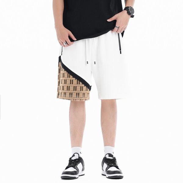 

designer mens shorts beach pants european and american style brand trend classic simple checkered loose large women's same style, White;black