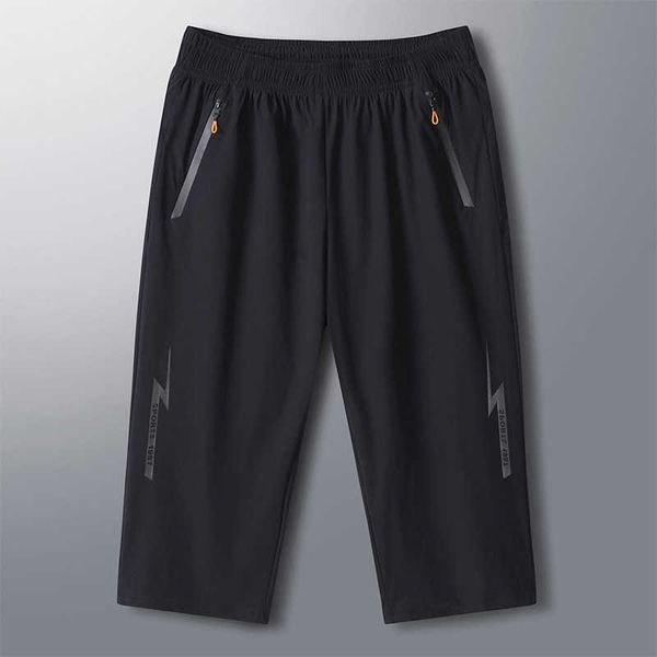 

trendy fat man ice silk capris men's summer thin plus size loose relaxed middle pants outerwear shorts men, White;black