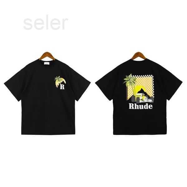 

mens t shirt rhude designer pure cotton tees street fashion casual couple matching cortez short sleeves s-xl 3 qhux, White;black