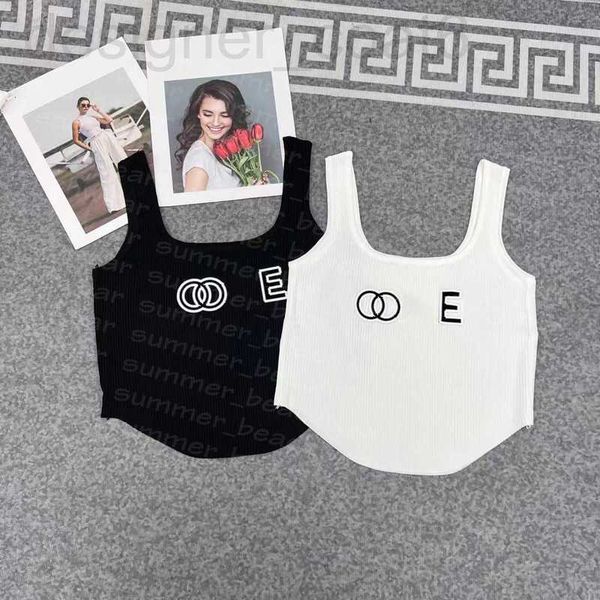 

women's knits & tees designer women u neck tee breathable sleeveless vest letter print vests sport yoga bnr7, White