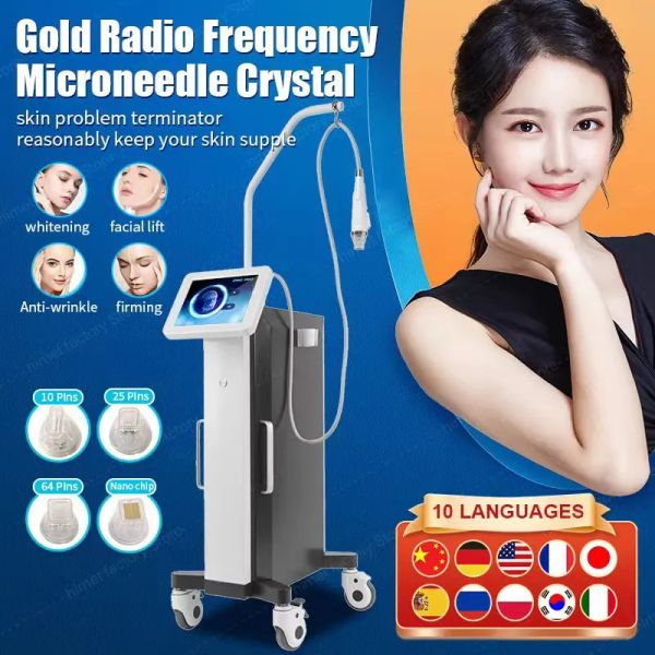 

fractional rf gold micro needle for acne scars removing skin tightening radio frequency skin care beauty salon equipment