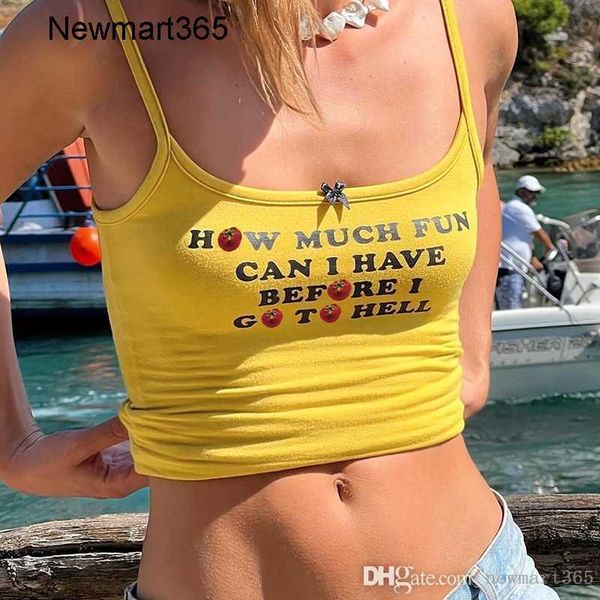 

designer women tanks knitted suspender vest short style exposed navel camis 2023 new fashion spice girls casual t -shirt, White