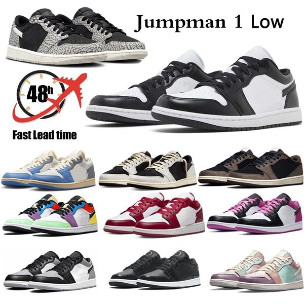 

2023 new fashion low jumpman 1 1s mens basketball shoes black phantom university blue light smoke grey mocha paris midnight navy triple whit