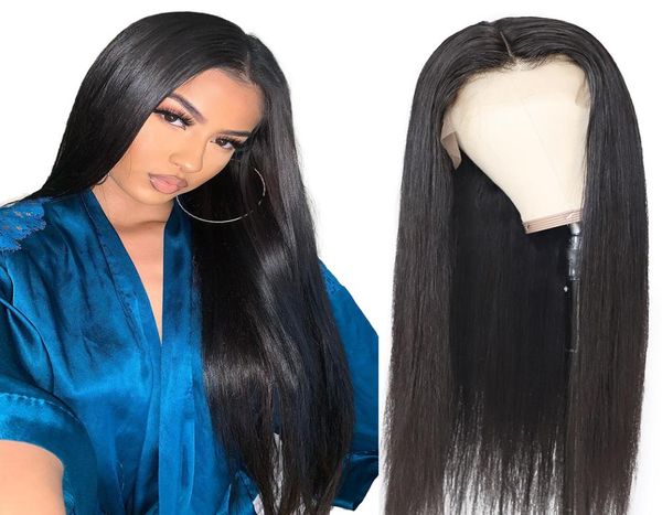 

brazilian hair straight lace front human hair wigs for black woman 150 density glueless full lace wigs with baby hair6421475