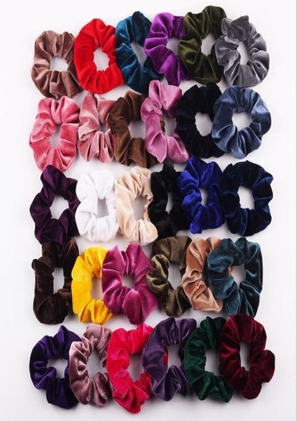 

baby headbands girls solid color velvet elastic ring hair ties accessories fashion ponytail holder hairband rubber band scrunchies7025664, Slivery;white