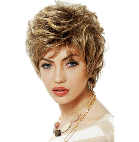 

2020 wig european and american fashion women039s high temperature silk fluffy small curly hair wig headgear factory direct3129628, Black