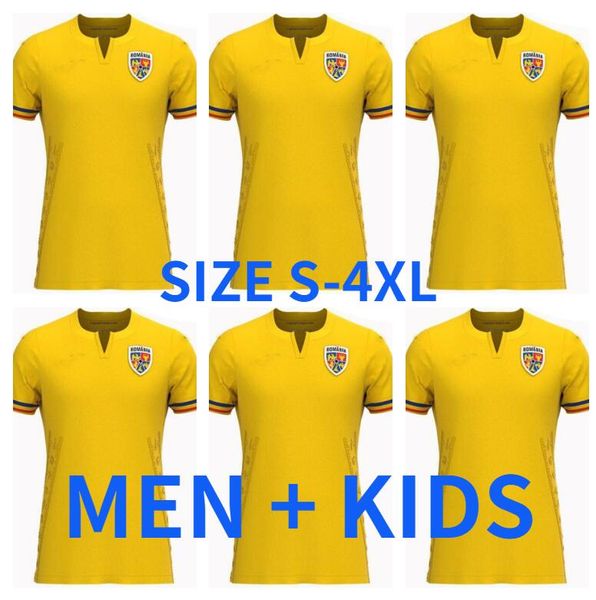

2023 romania soccer jerseys marin stanciu olaru cialdau morutan dragusin tanase home away third jersey football shirts 23 24 man kids kit, Black;yellow