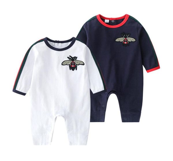 

summer toddler baby rompers infant boy designers clothes newborn jumpsuit long sleeve cotton pajamas 024 months rompers5862478, Blue