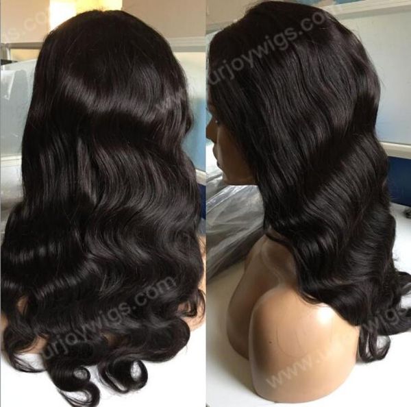 

celebrity wigs lace front wig 10a grade malaysian virgin remy human hair body wave full lace wig for black women fast 8388040, Black;brown