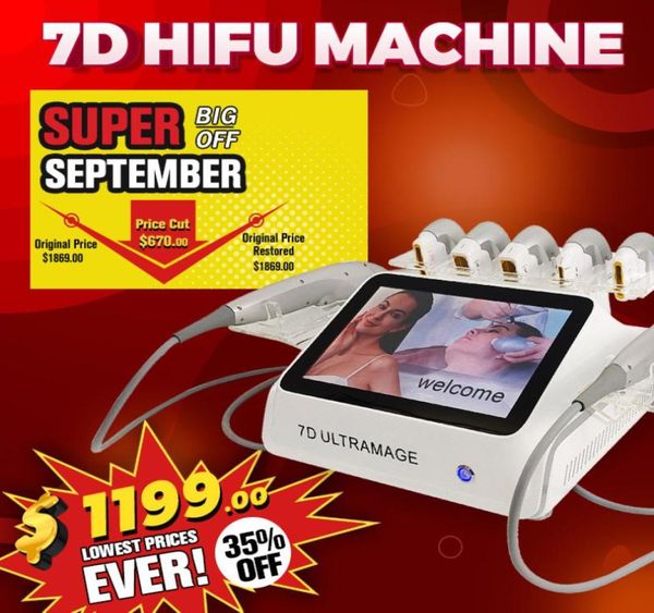 

7d hifu other beauty equipment anti wrinkle removal ultherapy machine face neck lift salon mf2 slim design 7 cartridge fda approve1588107