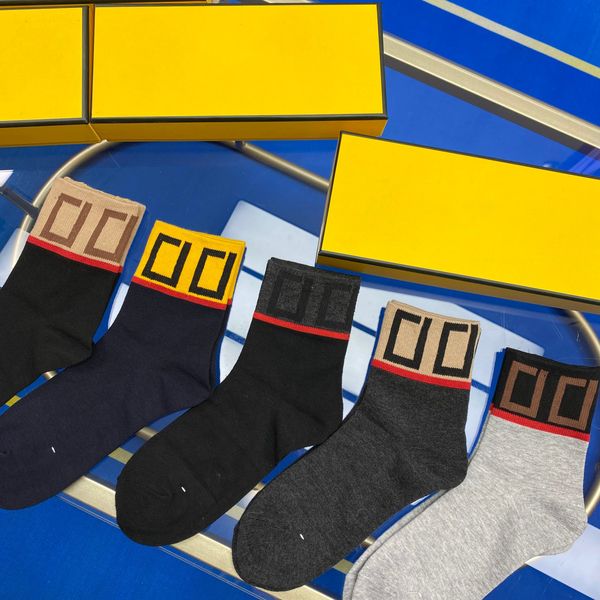 

brand socks men's socks women's high-quality cotton joker classic ankle letter breathable football basketball sports socks wholesa, Black