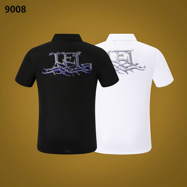 

new pp men's polo shirt summer skull diamond phillip plain short sleeve designer t shirt harajuku tee brand skulls print streetwear pp, White;black