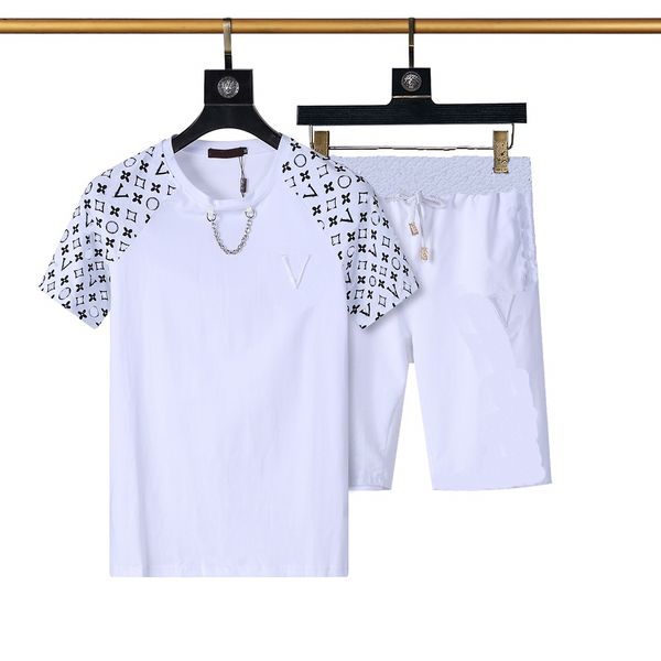 

men's tracksuits sports t-shirt shorts set tracksuit summer fashion casual sport beach short pants short sleeve shirt suit sportswear, Gray
