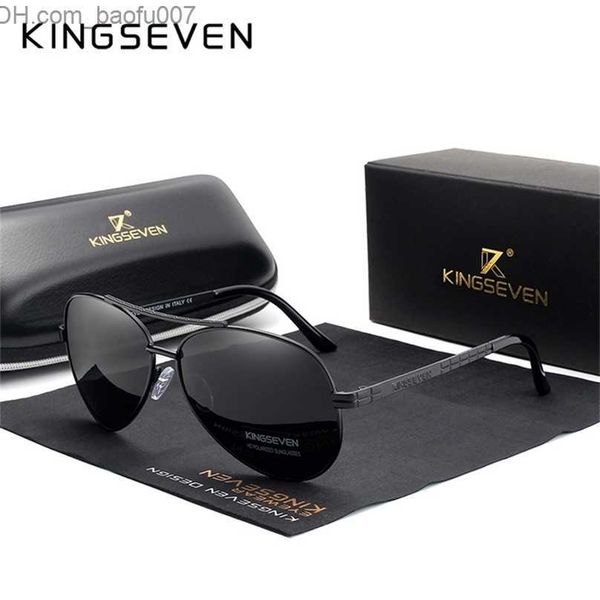 

sunglasses kingseven design aviation alloy frame hd polarized sunglasses for men uv400 z230704, White;black