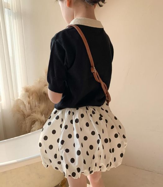 

children polka dots bud skirt ins summer new girls princess skirt kids cotton elastic waist short skirt a60444590743, Blue