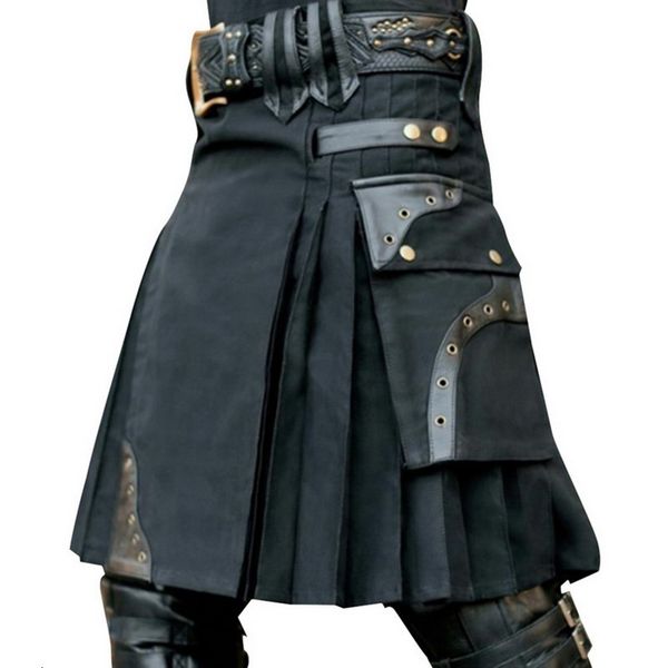 

men's shorts scottish mens kilt traditional skirt metal classic retro personality kilts check pattern skirts 230703, White;black