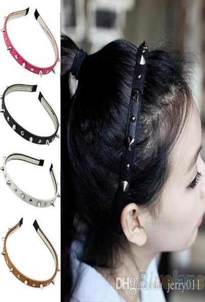 

selling 2016 fashion headband spike rivets studded band party punk hair band women accessories 1n419181082, Black;brown