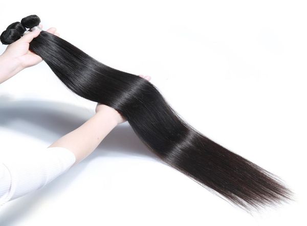 

28 30 32 34 36 40 inches unprocessed brazilian virgin hair straight bundles 2840 inches body deep water wave kinky curly hair ext5411548, Black