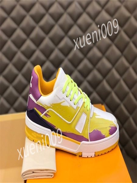 

designer men women casual shoes triple white black sneakers gomma leather trainer printed platform trainers shoes wd230602