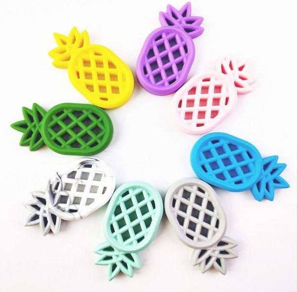

9 colors infant pineapple teethers toddler fruit pineapple soothers baby molar training silicone teether baby teething toys m21778673271