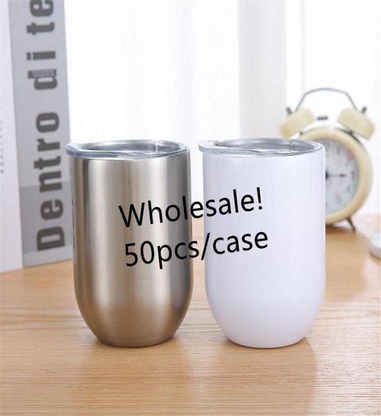 

straight 12oz sublimation wine tumblers stainless steel egg mugs double wall insulated water bottles drinking cups coffee milk gla2114952