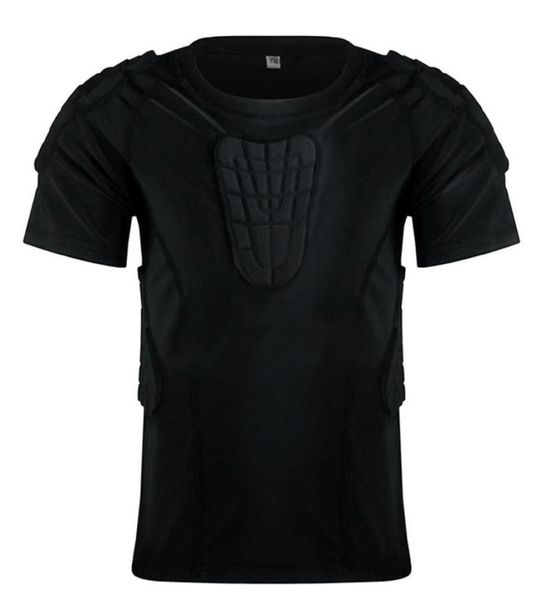 

mounchain sports protective tshirt shoulder back protect rib chest protector suit for yourth boys sports activities7210232, Black;blue