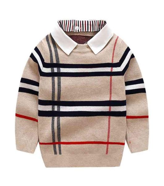 

18t toddler kid boy clothes autumn winter warm pullover long sleeve plaid sweater girl fashion knitted gentleman knitwear 2103469969, Blue