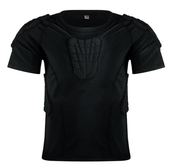 

mounchain sports protective tshirt shoulder back protect rib chest protector suit for yourth boys sports activities1563545, Black;blue