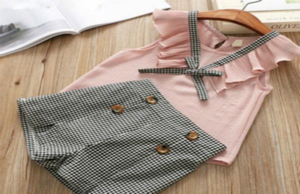 

children designer clothing set kids fashion plaid print sets girls brand suits kids novelty luxury pants two piece sets whol7290814, White