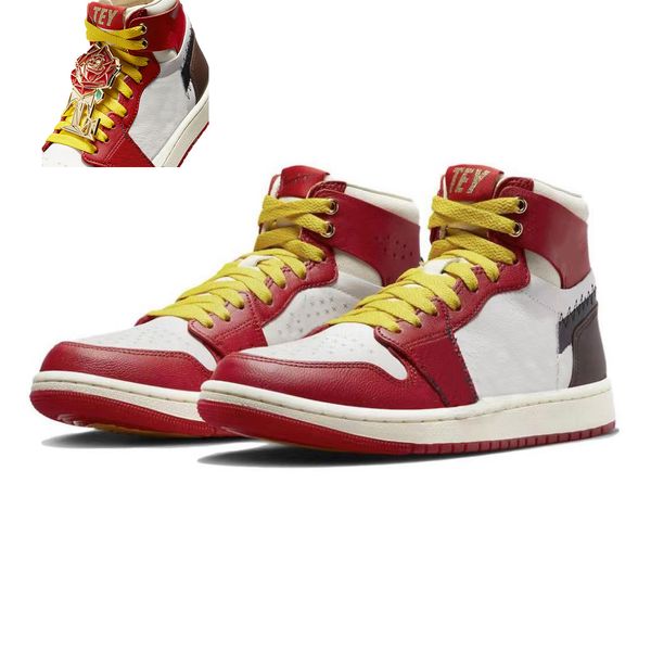 

teyana taylor x 1 1s cmft 2 a rose from harlem mens basketball shoes gym red black summit white earth coconut milk men women trainers sports