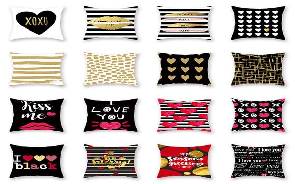 

valentines pillows case valentine039s day stripe letter love print pillow cover 4444cm sofa nap cushion covers home decoration6350330