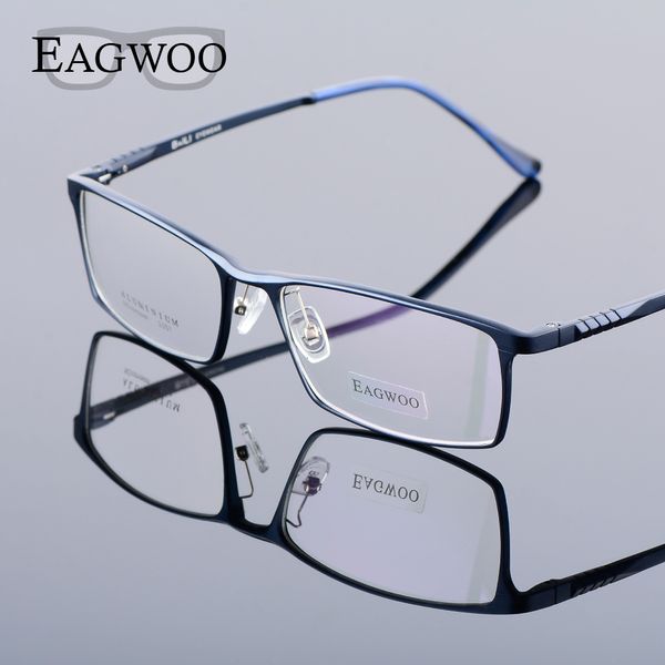 

sunglasses frames eagwoo aluminum men wide face prescription eyeglasses full rim optical frame business eye glasses light big spectacle mf23, Silver