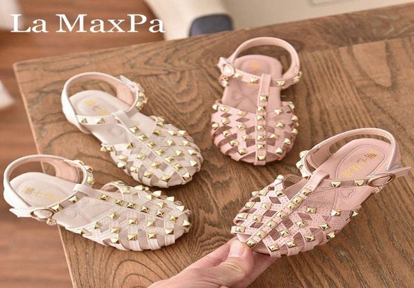 

2020 summer girls sandals childrens princess shoes hollow shoes with rivets soft bottom fashion sandals size 21 36 boots for9742847, Black;red