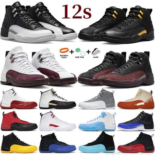 

jumpman 12 12s mens basketball shoes sneaker cherry playoffs high royalty black taxi university blue twist stealth field purple dark grey bu