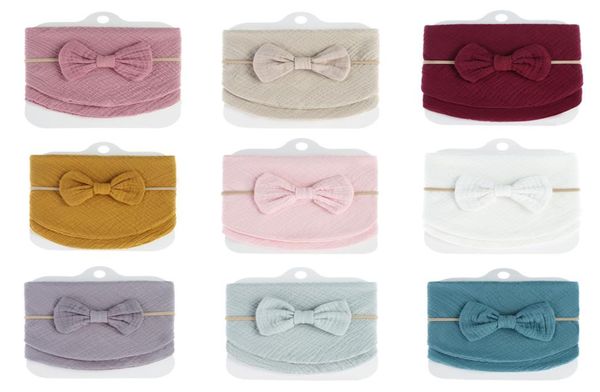 

2pcs baby bibs headband cotton accessories newborn solid color snap button soft triangle towel feeding drool bibs3755982