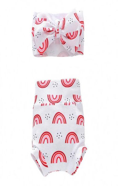 

baby shorts bloomers pp pants children summer girls kids dress rainbow leopard striped flower bowknot headbands 2pcs sets clothes 3643412, Black