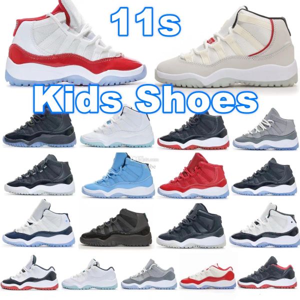 

cherry kids 11s shoes unc toddlers boys basketball shoe jumpman 11 girls children mid sneaker chicago designer blue trainers baby kid youth, Black