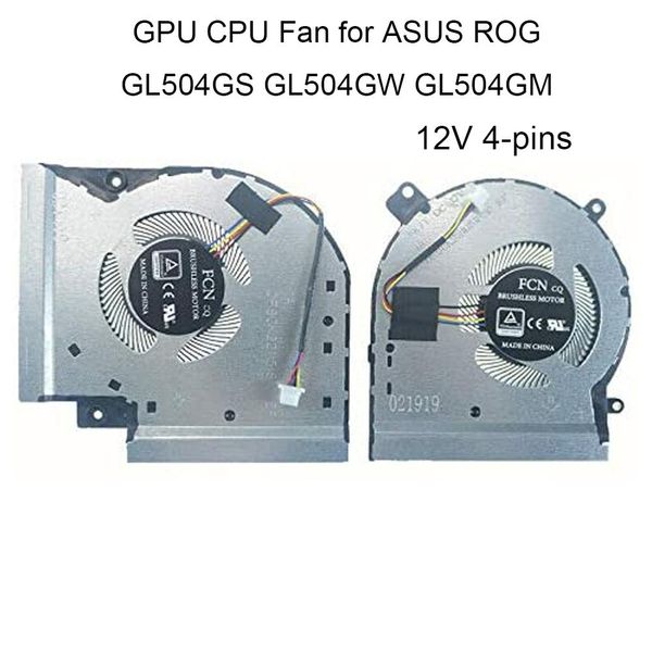 

capris 12v lapcpu gpu cooling fans for asus rog strix gl504 gl504g gl504gm gl504gw gs cooler fan 13nr00l0p12011 13nr00l0p11011, Black;white