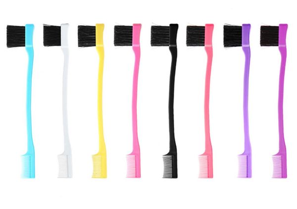 

2021 beauty double sided edge control hair comb hair styling tool hair brush toothbrush style eyebrow brush ship3473337, Silver