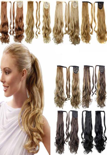 

ponytail synthetic hair clip in pony tail hair ponytail wig high temperature false hair synthetic wigs 15styles rra18946750392, Black