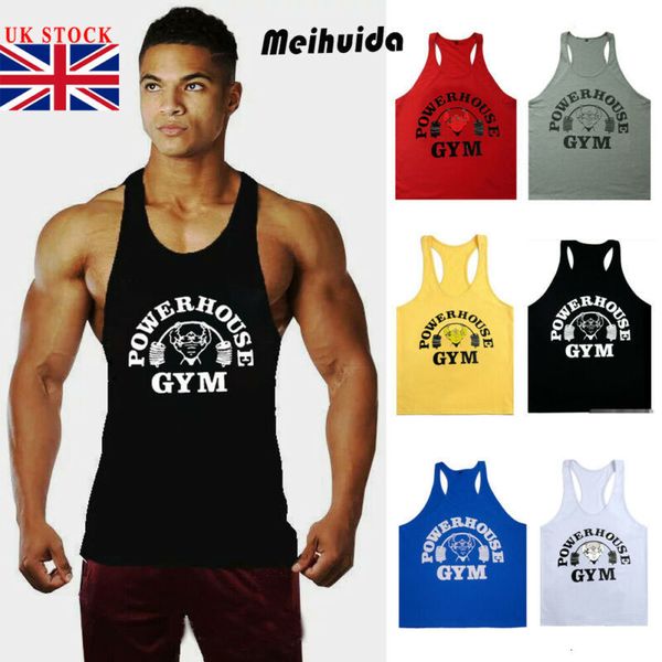 

men' tank uk fashion men print style gym casual sports dress singlet tank tee stringer bodybuilding yback muscle fitness vest 230704, White;black