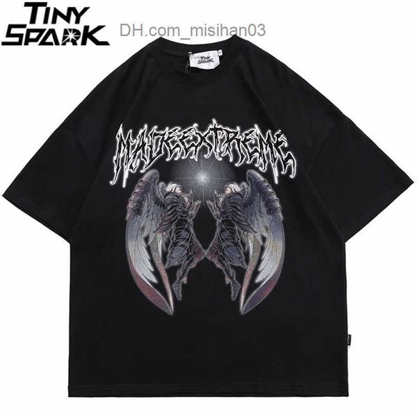 

men's t-shirts hip hop harajuku streetwear oversize t shirt anime man printed t-shirt men spring summer short sleeve tshirt loose cotto, White;black