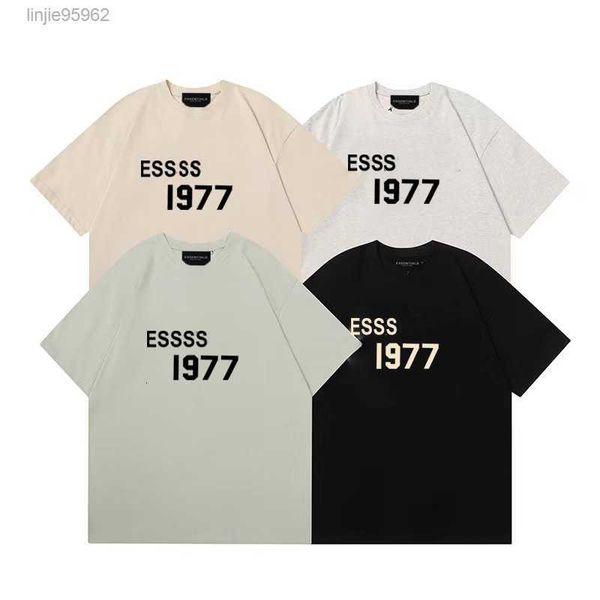 

1977 77 designer tide mens t shirts chest letter laminated print short casual t-shirt 100% pure cotton for men and womenzwpy{category}, White;black