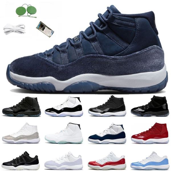 

basketball shoes jumpman 11 men women 11s cherry yellow snakeskin midnight navy cool grey 25th anniversary 72-10 low bred pure cement mens t
