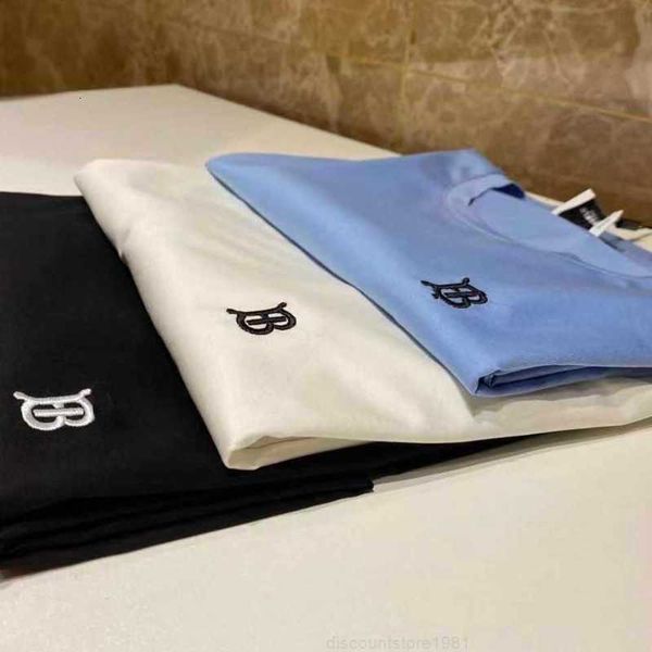 

cotton short sleeved t shirt men women round neck tshirt tb embroidered sweatshirt burb designer tshirts casual pullover shirts 4xl 5xl 5981, White;black
