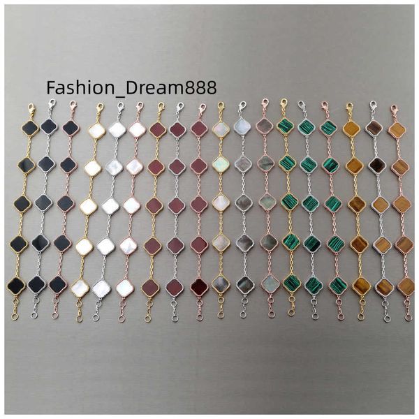 

charm bracelets clover bracelets womens bracelet chain personalised bangle links silver braclets partner armband real gold bangles chains 18, Golden;silver
