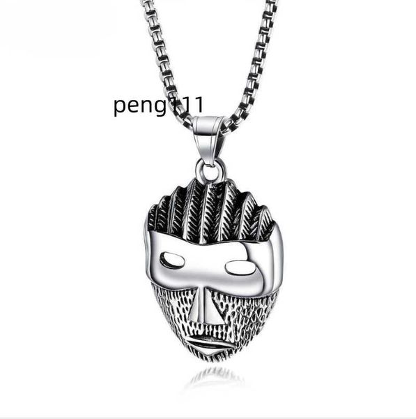 

tungsten jewelry trend wholesale fashion punk titanium steel pendant personality hip-hop retro men's necklace, Silver